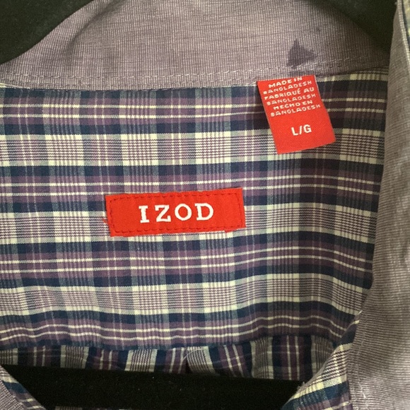 Izod purple plaid long sleeved shirt - Picture 2 of 2